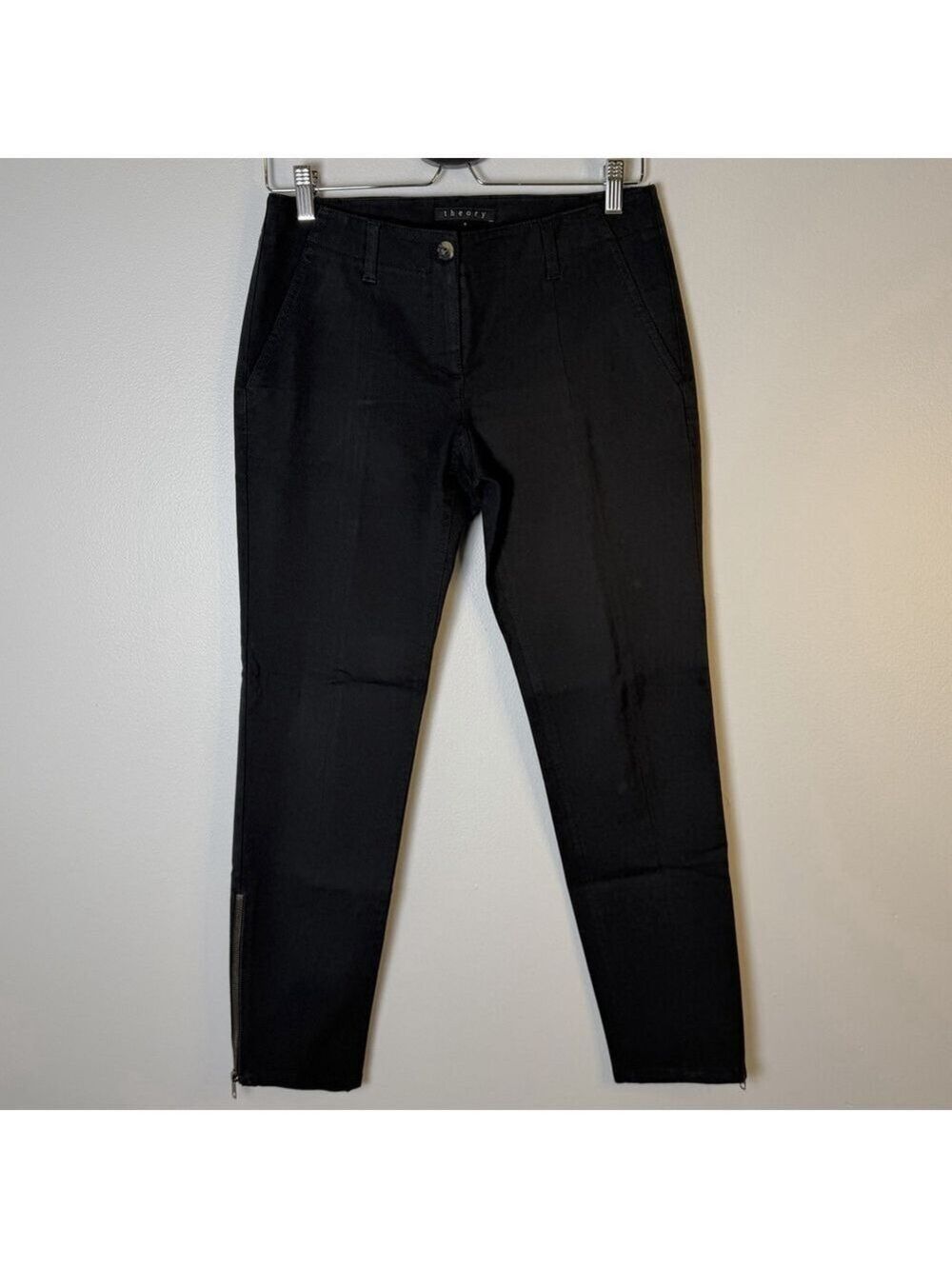 Theory Black Cropped Chino/Pants Size 4 Elevated Basics Preppy Capsule Wardrobe